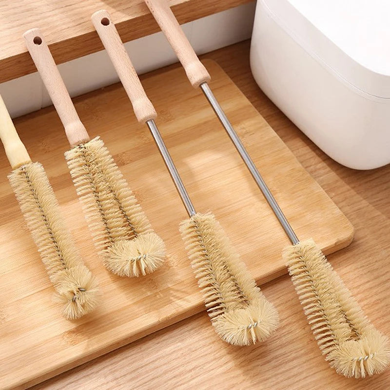 Wooden Long Handle Bottle Cleaning Brush Cup Scrubber