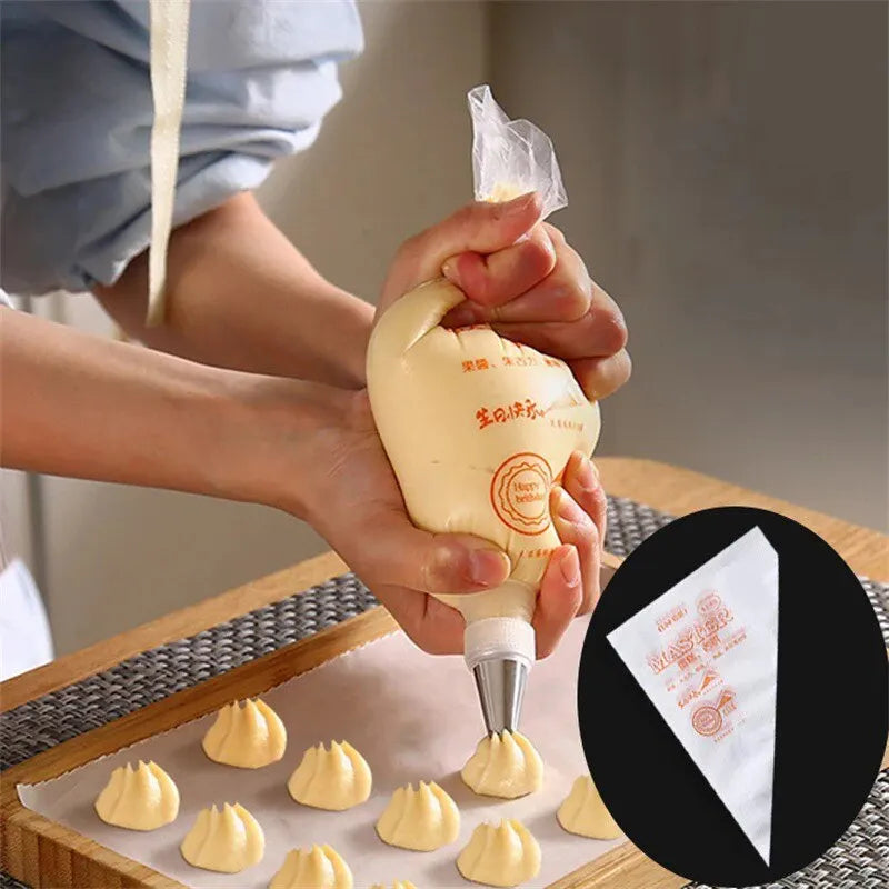 100pcs Laminating Nozzle Bag Plastic Disposable Transparent Small