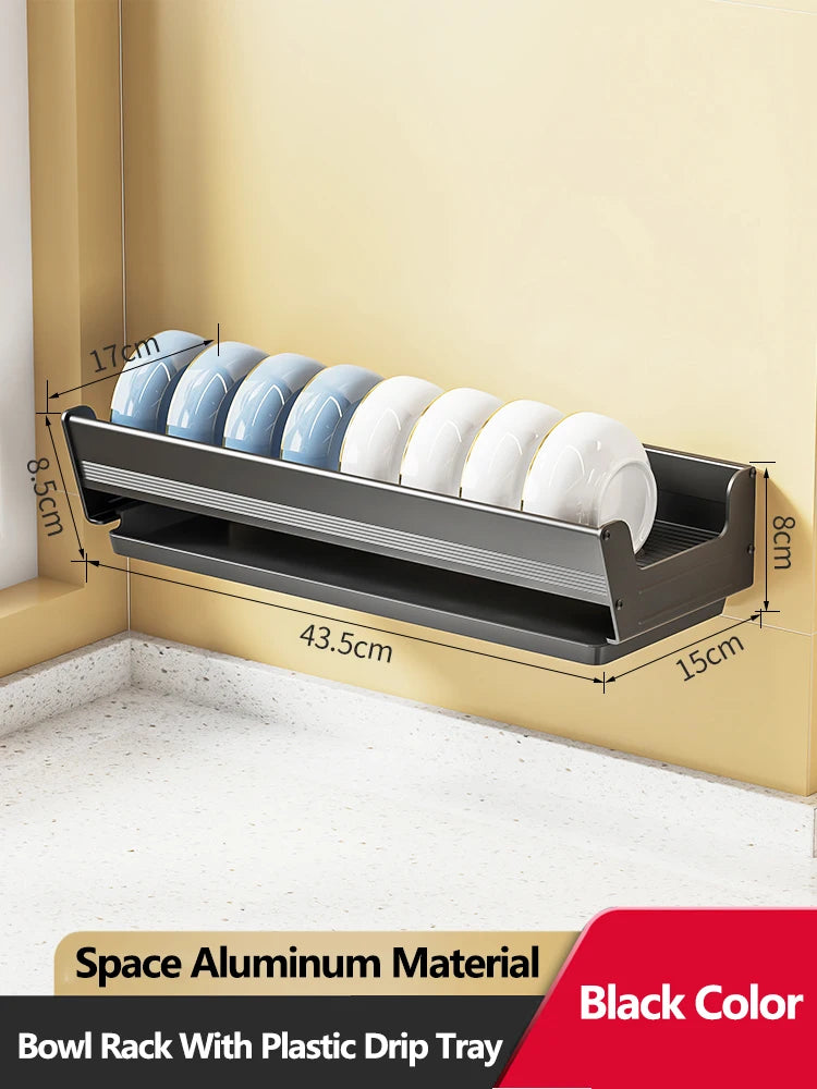 Wall Mounted Dish Drainer Dish Drying Rack Storage