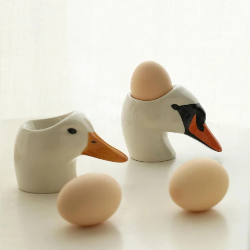 Ceramic Duck Swan Shape Egg Holder Storage Cup