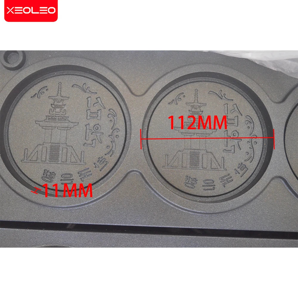 Xeoleo Commerical 3pcs Coin Waffle Maker Korean Gold