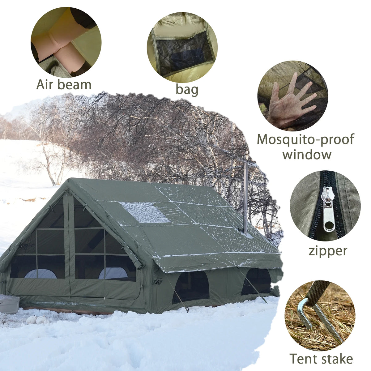 Pakicetus Large Inflatable Camping Tent Roof Window &