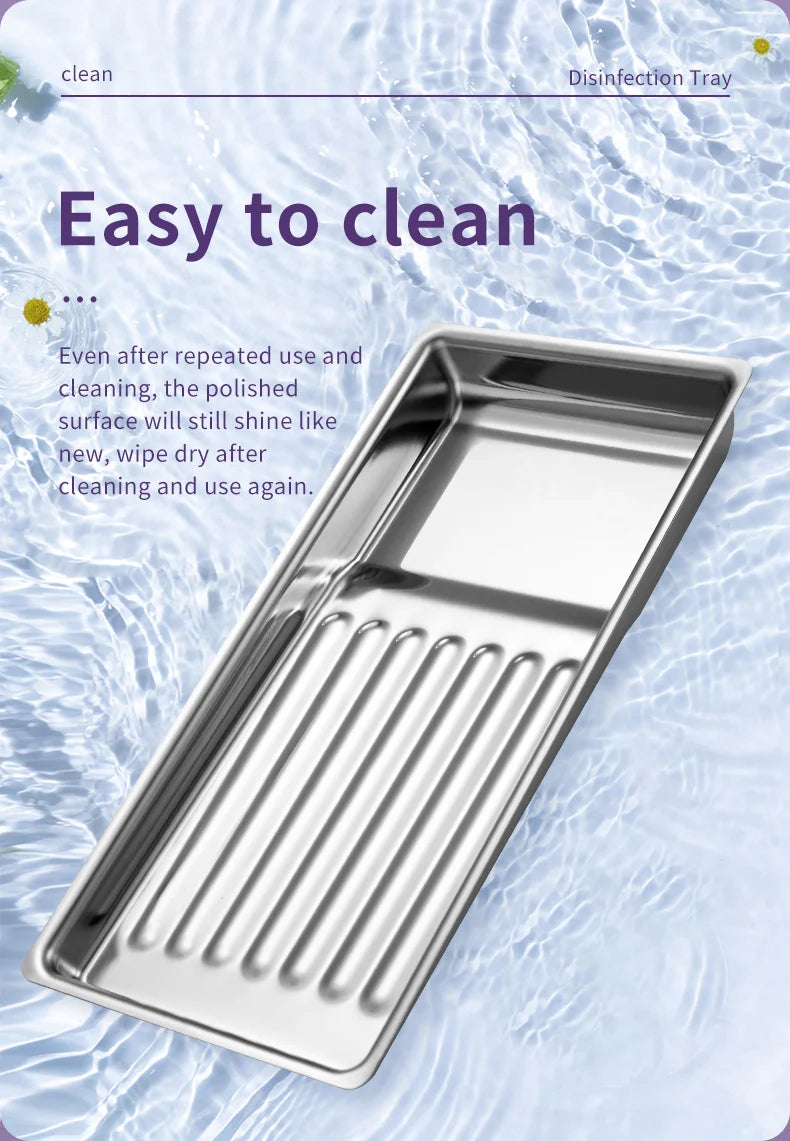 Stainless Steel Disinfection Dish Cosmetic Storage Tray Nail