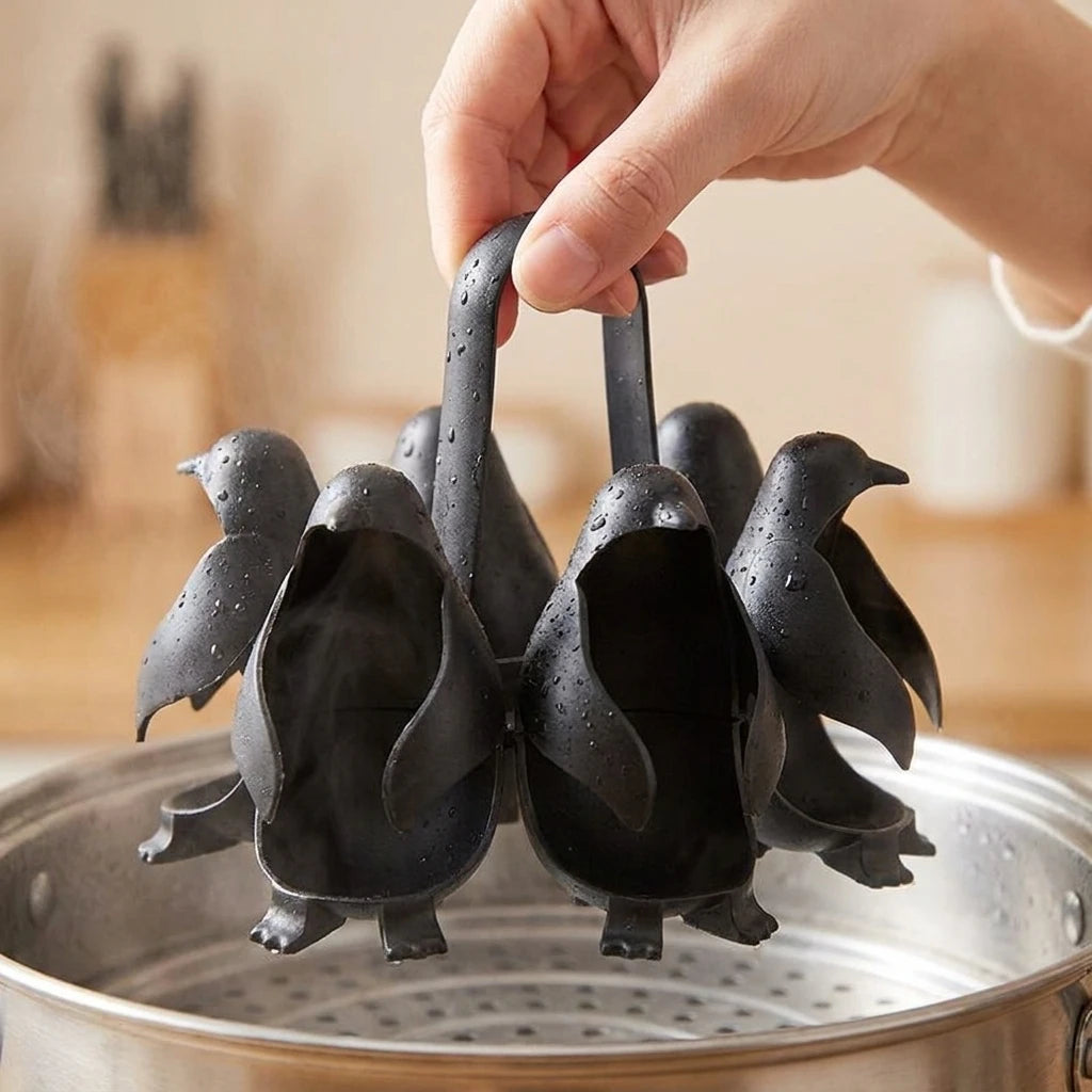 Penguin Shape Egg Boiler Rack Boiled Egg Holder