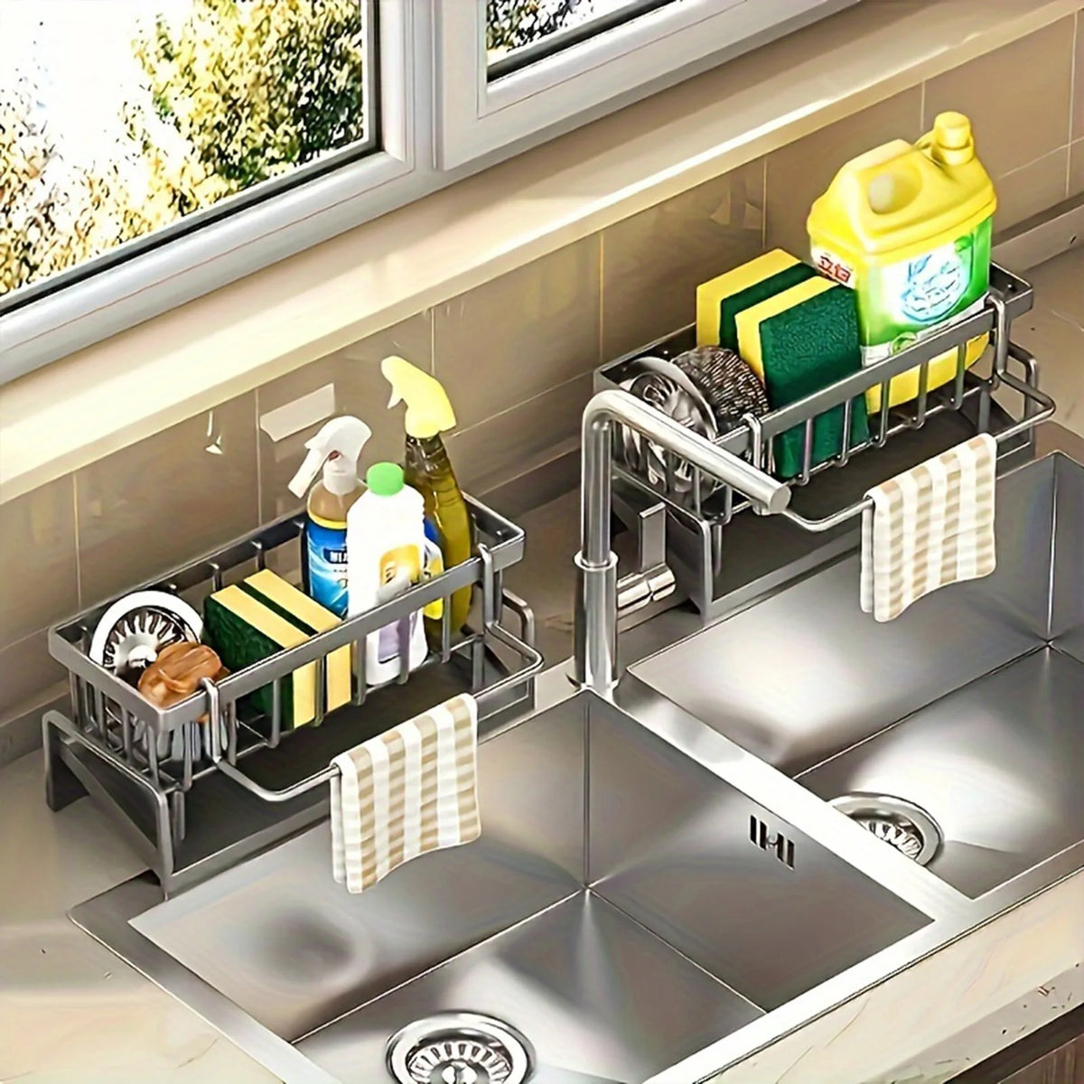 Sink Organizer Countertop Rack Sponge/Cleaning Cloth/Brush