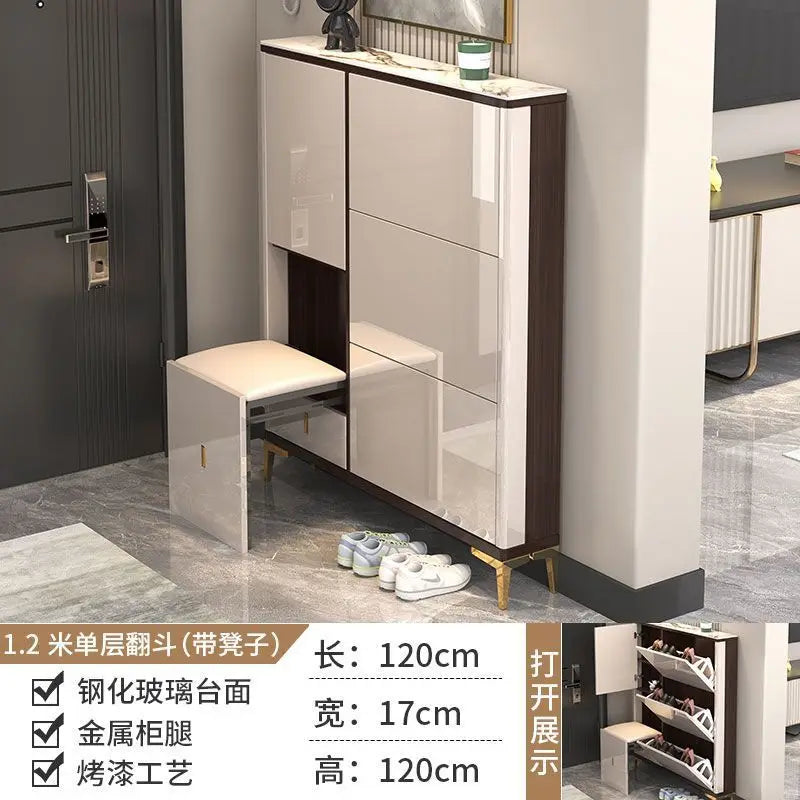 Luxury Ultra-Thin Shoe Cabinet Organizer Storage Living Room