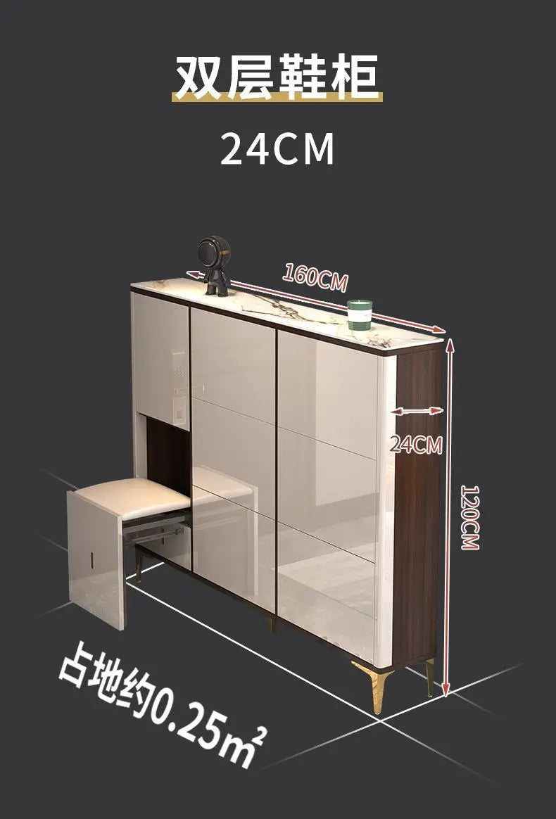 Luxury Ultra-Thin Shoe Cabinet Organizer Storage Living Room