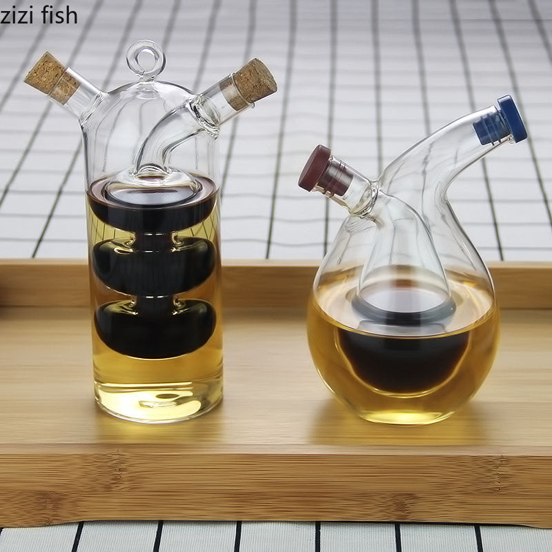 Double Glass Oiler Dual-Purpose Glass Bottle Lecythus Vinegar