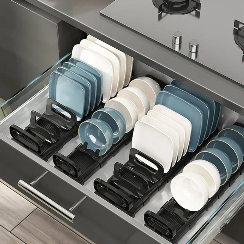 Cabinet Dish Storage Rack Drawer Built-In Dish Drain