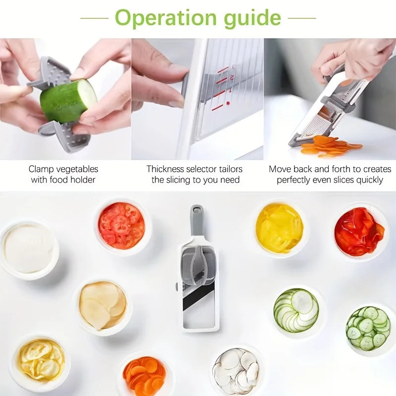 Handheld Vegetable Slicer Adjustable Stainless Steel Blade