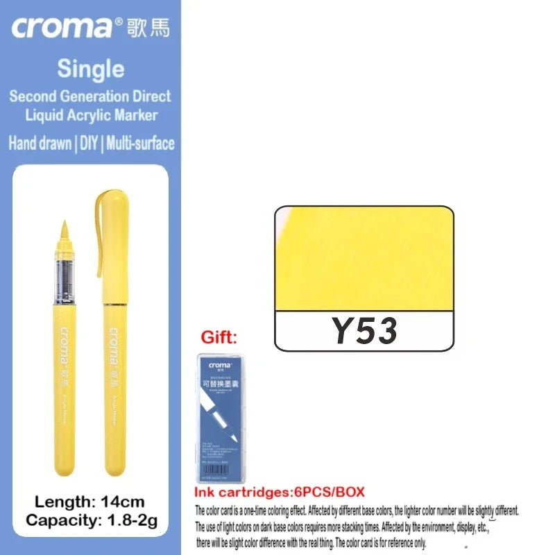Croma 160/1 Colors Refillable Direct Liquid Acrylic Marker
