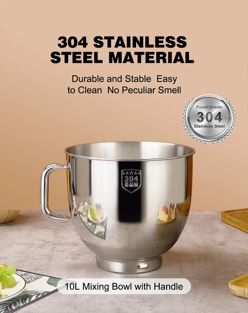 Sunatur 10l Stand Mixer 2200w Stainless Steel Bowl
