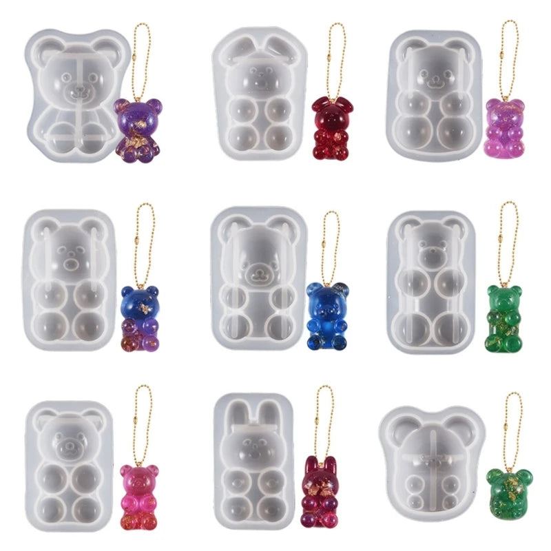 E0bf Diy Semi Three-Dimensional Bear Silicone Mold Epoxy