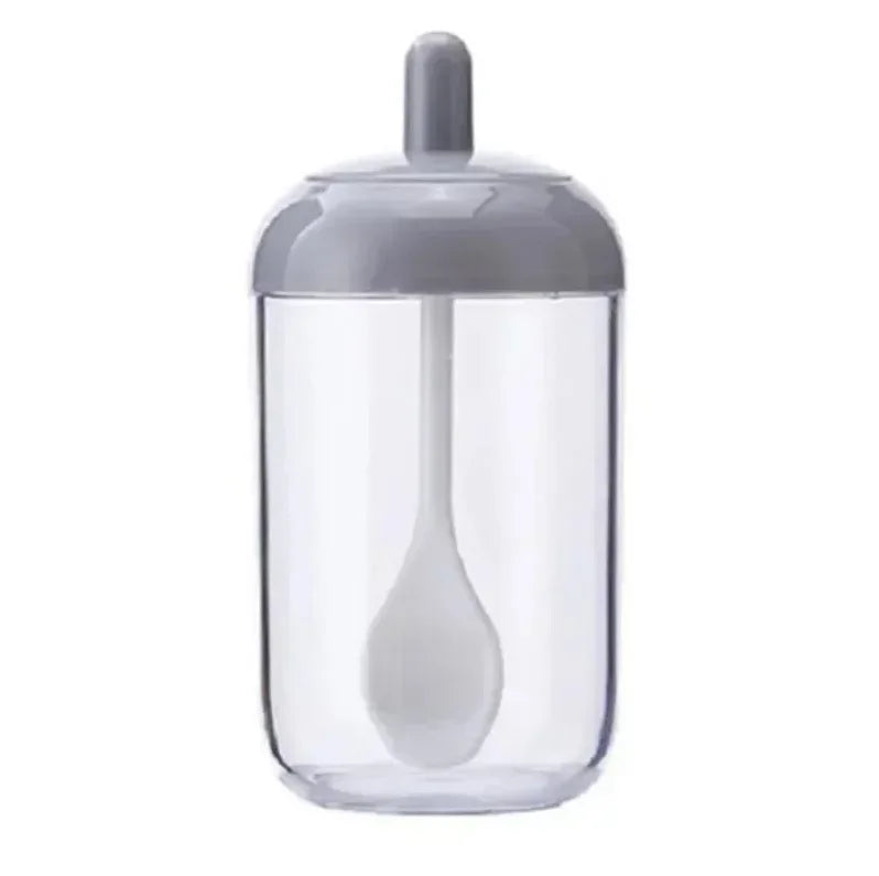 Round Spice Jar Lid Spoon Seasoning Bottle Condiment