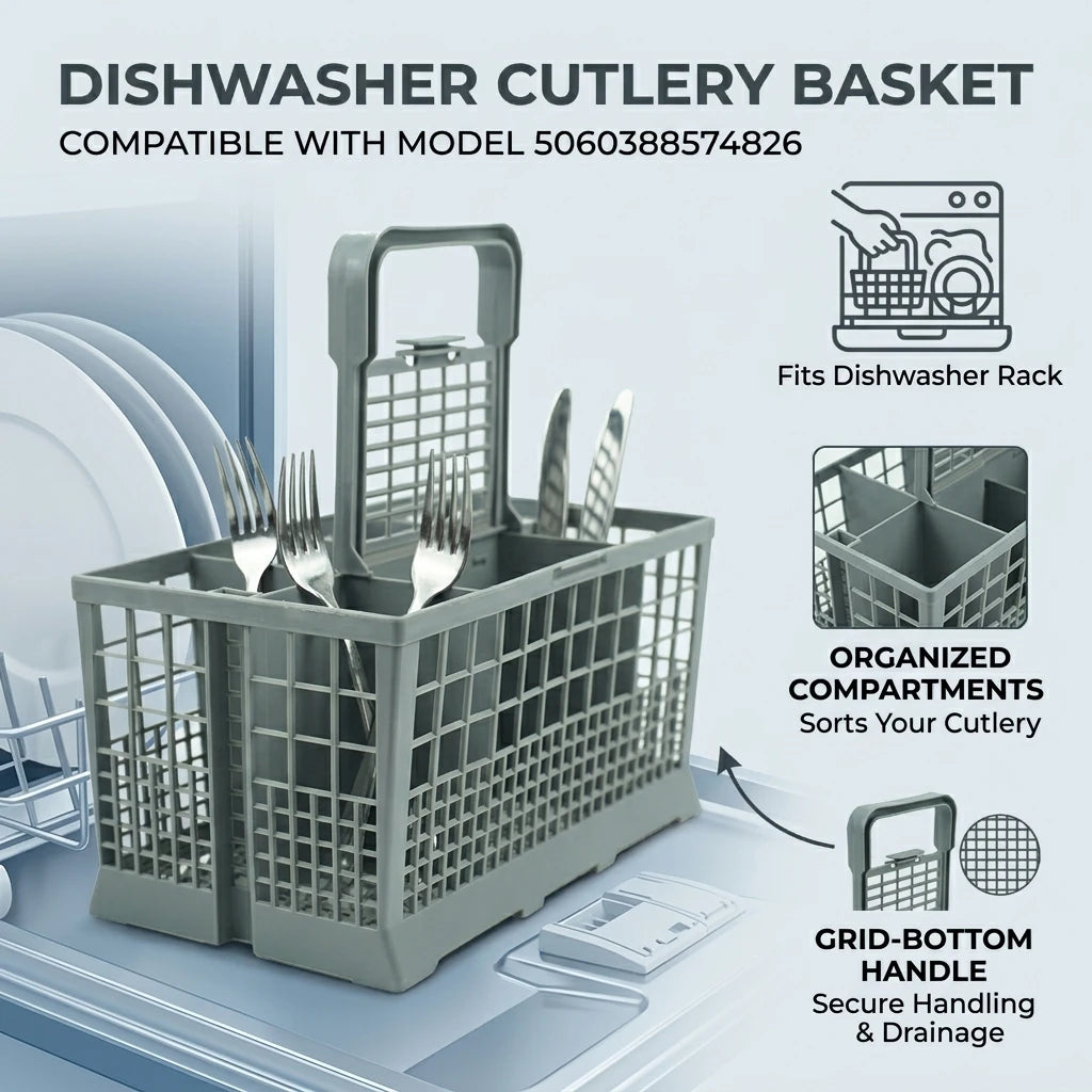Cutlery Basket Dishwasher High-Density Plastic Mesh Design