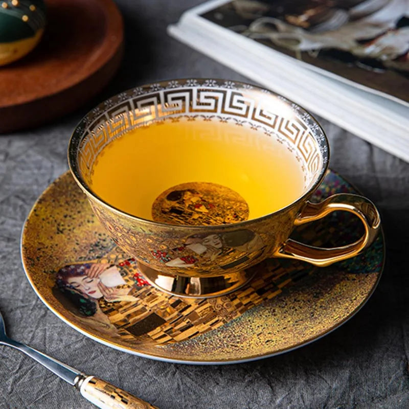 European Bone China Ceramic Coffee Cup Dish Spoon