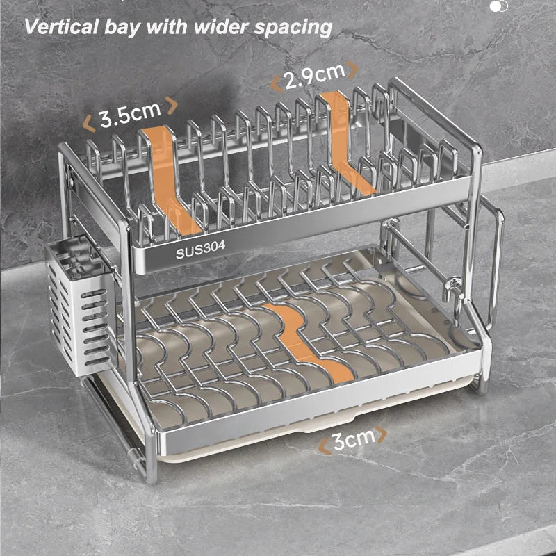 Dish Drainer Storage Organization Stainless Steels Drainer Dishes