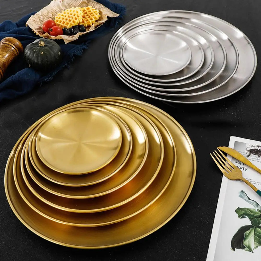 Stainless Steel Metal Dining Disc Round Bone Spitting