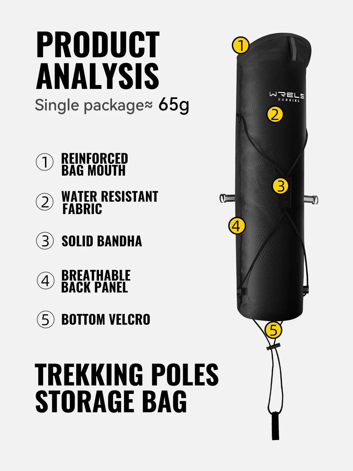 Wrels Trekking Poles Carry Bag Lightweight Waterproof Bag