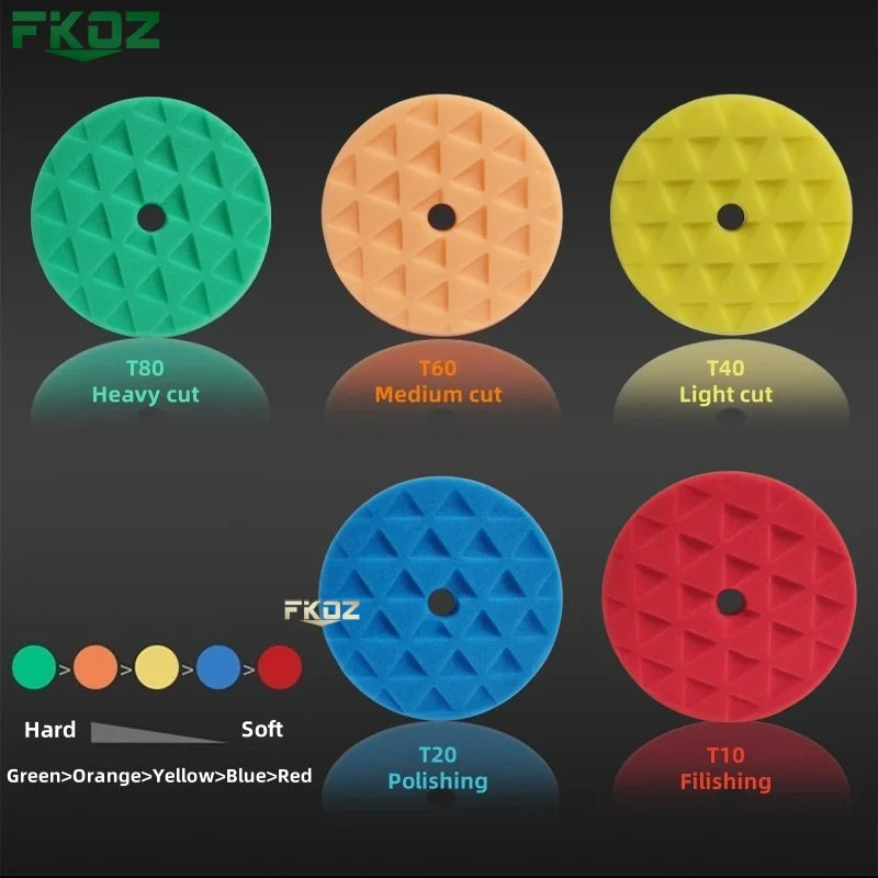 6/7 Inch Concave Triangle Car Polishing Sponge Pad