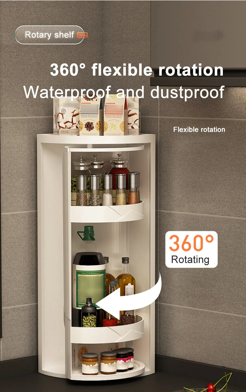 Rotatable Layered Adjustable Shelf Bottle Holder Condiment