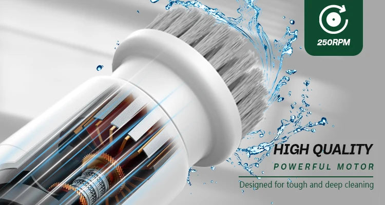 Electric Cleaning Brush 4-In-1 Multiple Functions Long Handle