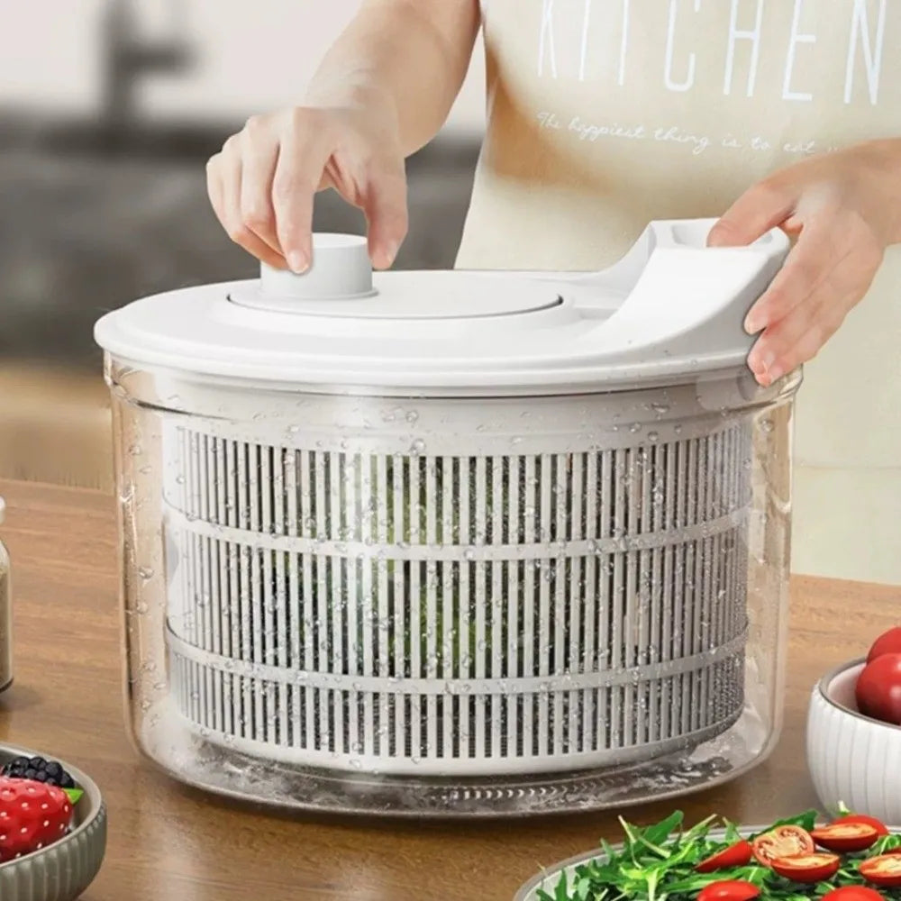 White Vegetable Dehydrator Salad Spinner Dryer Fruit Lettuce