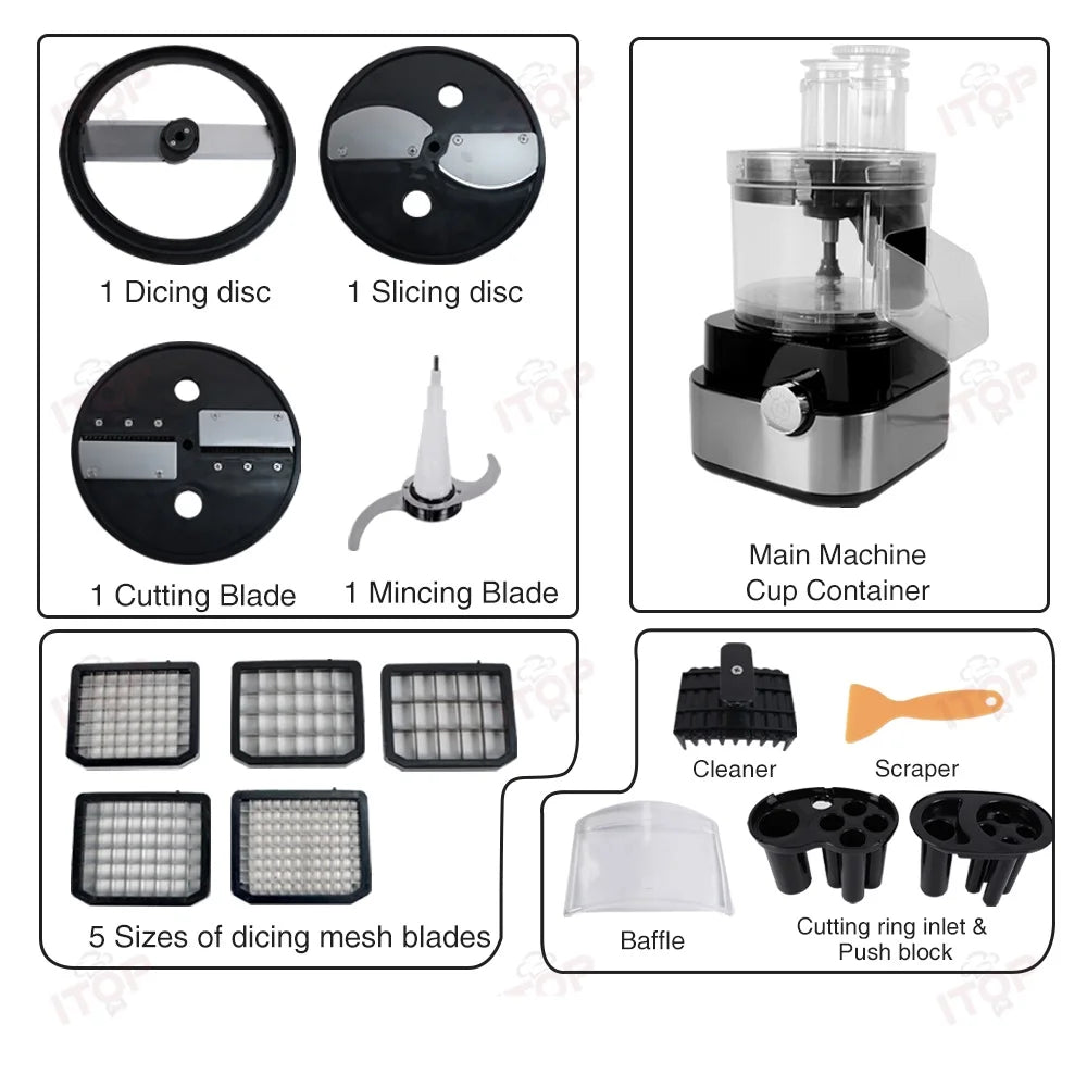 Itop Vec4 Multi-Function Food Processor Dicing/ Slicing/