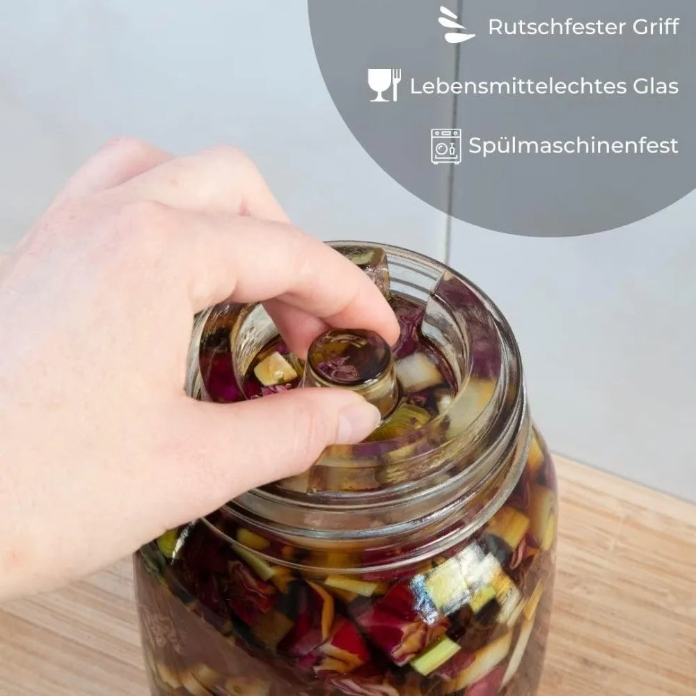 Fermented Glass Weight Lid Clear Sealed Heavy Fermenting