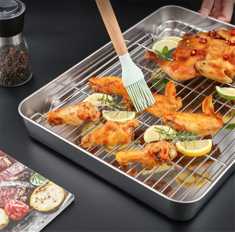 304 Stainless Steel Baking Tray Plate Bbq Tray