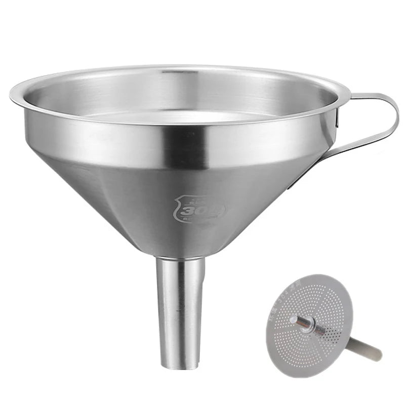 304 Stainless Steel Funnel Metal Wide Mouth Funnel