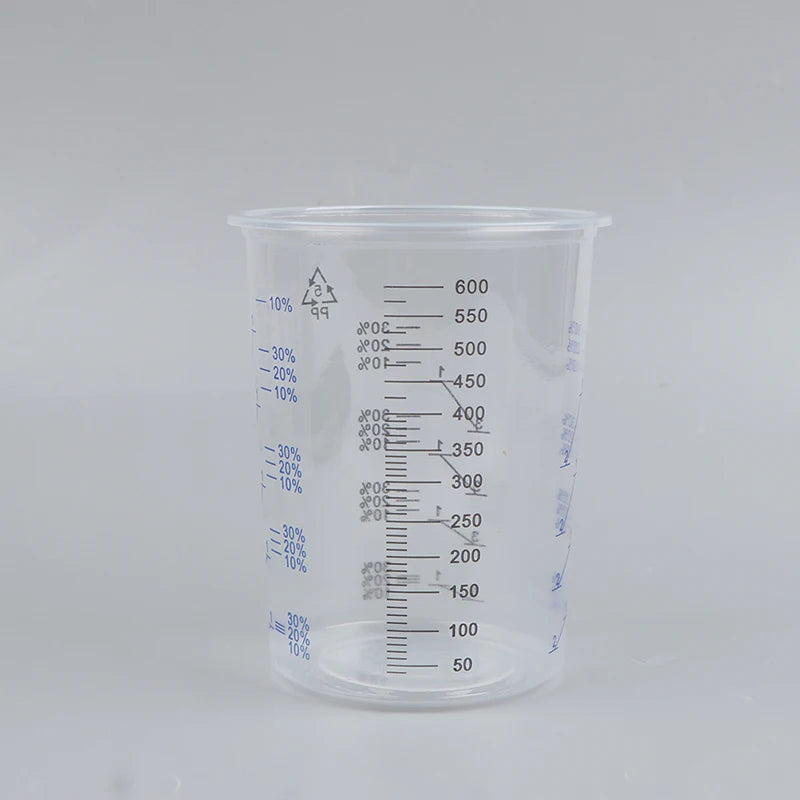 10/50pcs 600ml Disposable Paint Mixing Calibrated Cup Transparent