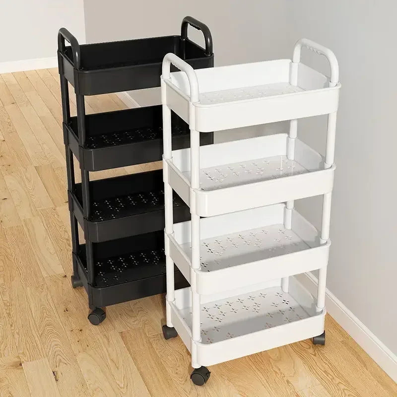 Tier Rolling Storage Cart Wheels Slim Organizer Fruit