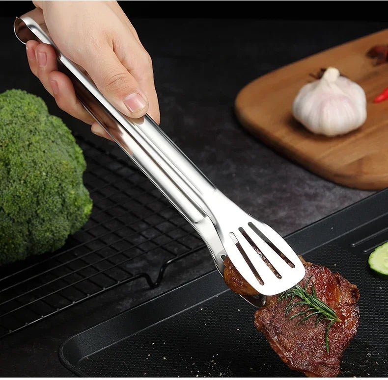 304 Stainless Steel Food Tongs Bbq Non Slip