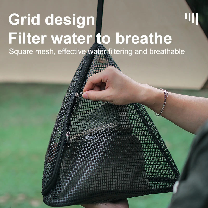 Outdoor Camping Hanging Net Foldable Storage Bag Cookware