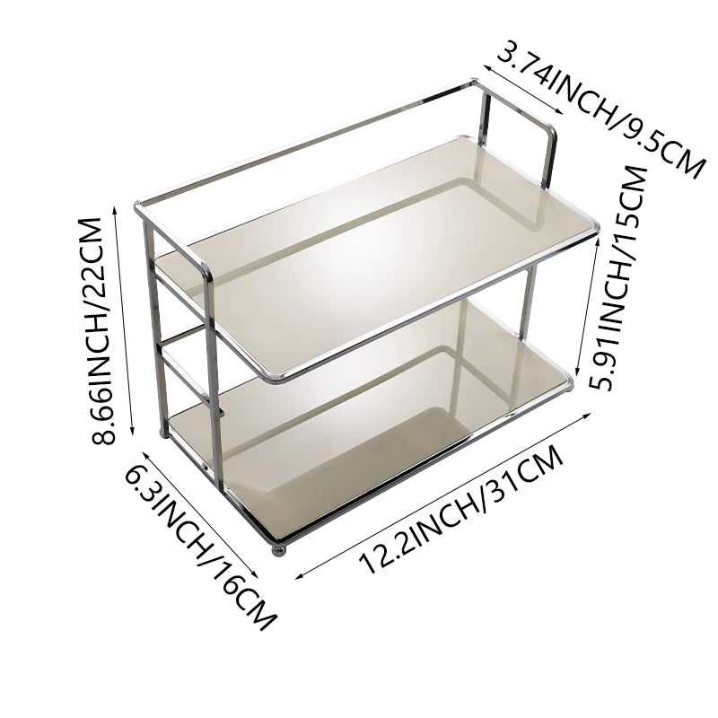 1pc Double-Layer Desktop Storage Rack Acrylic Organizer Cup