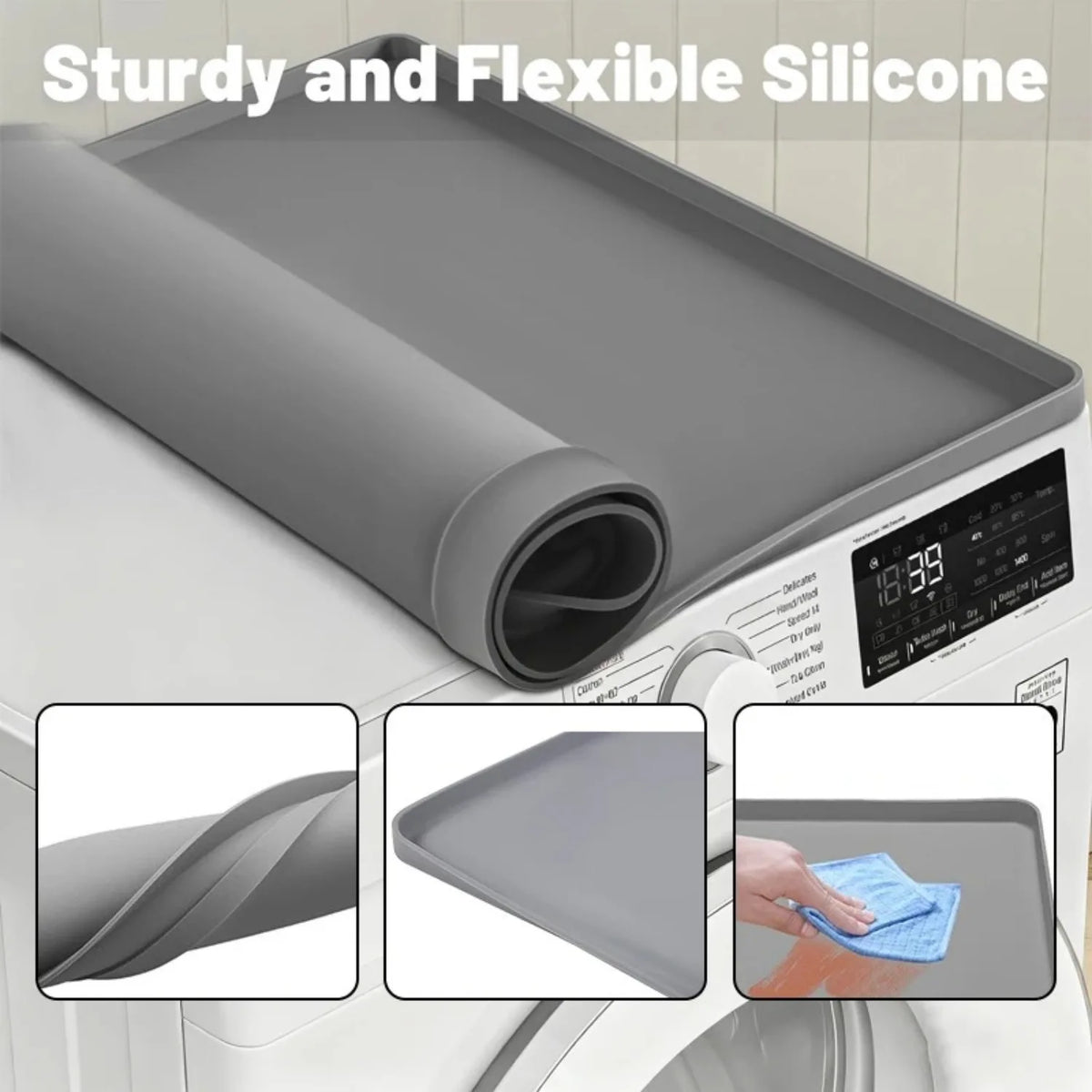 Grey Washer Dryer Top Cover Pack 27x27 Inch