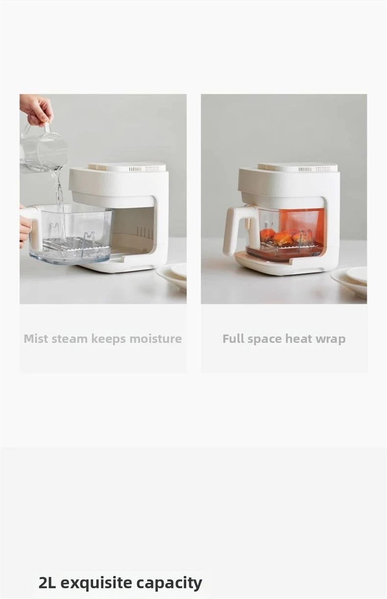 Air Fryer See-Through Glass Basket Small Non-Stick No