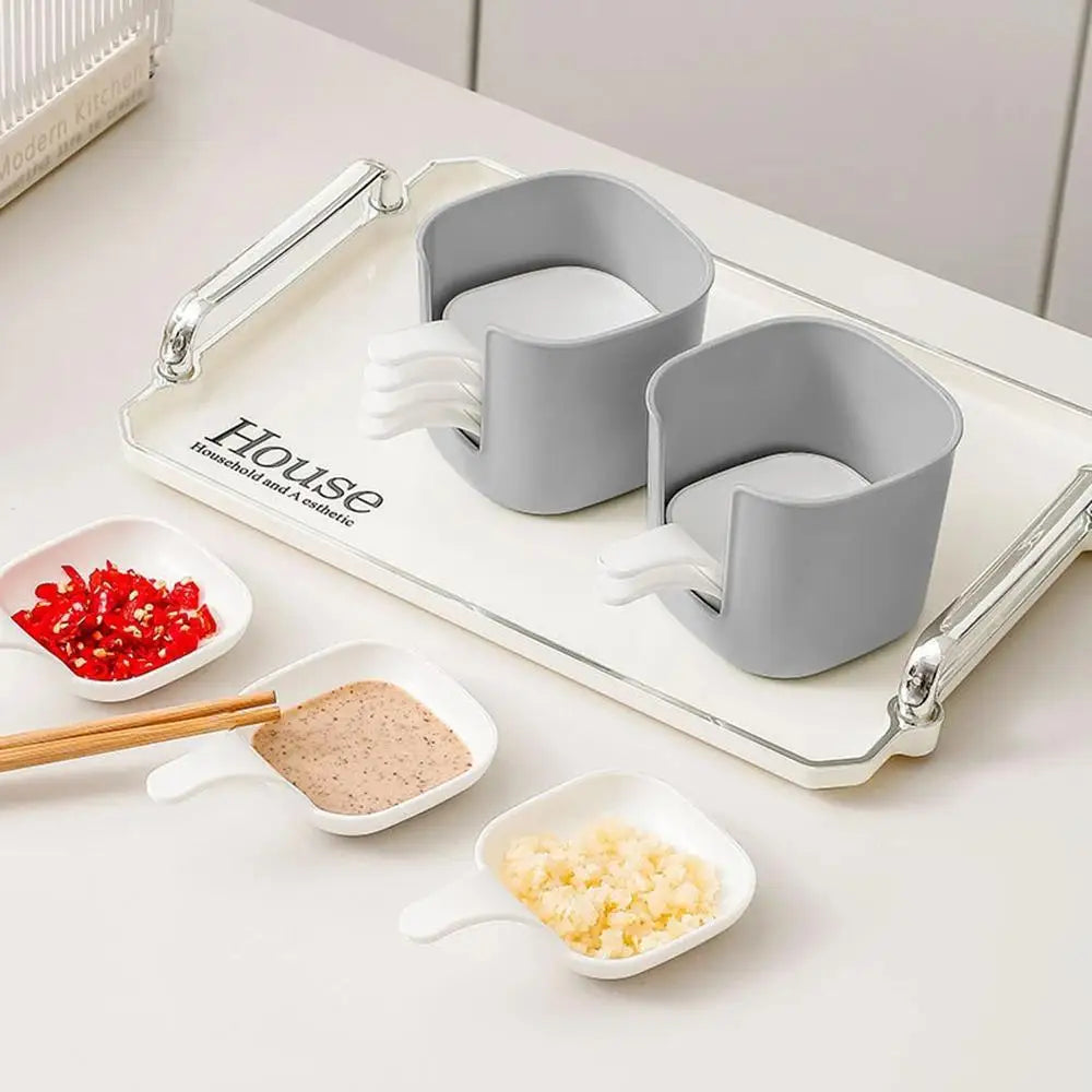 7pcs/Set Sauce Dish Dipping Bowls Plastic Seasoning Dish