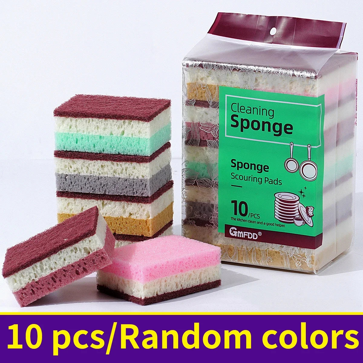 Dishwashing Cleaning Sponge High Density Strong Stain Removal