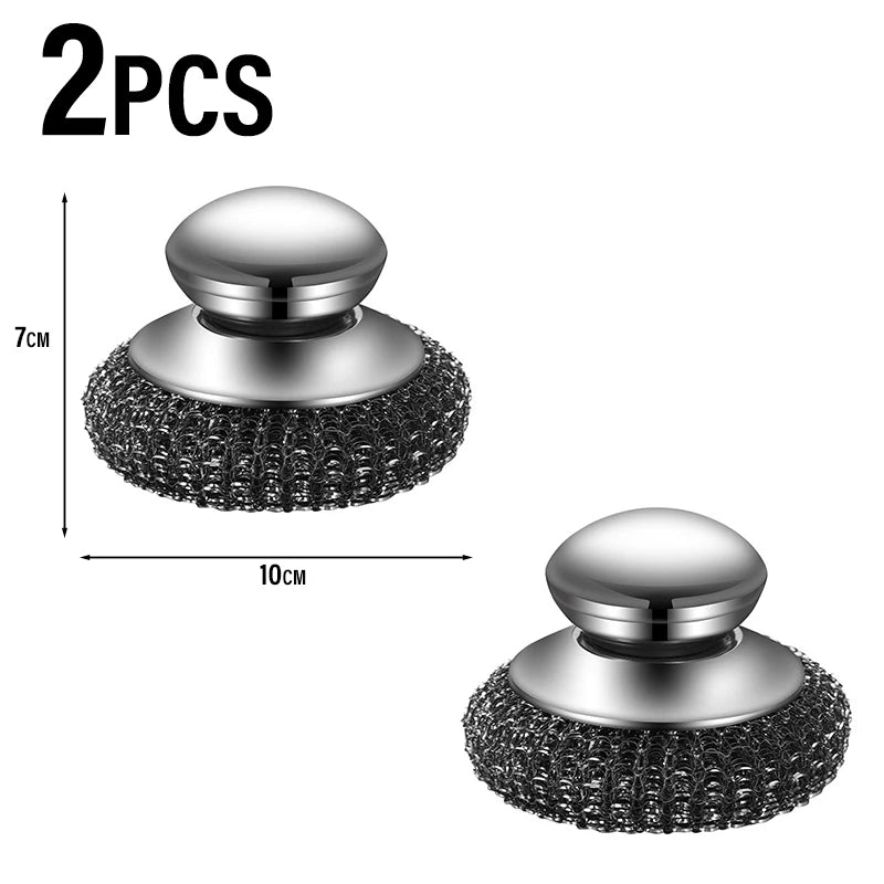 Stainless Steel Pot Brush Handle Metal Ball Dishwashing