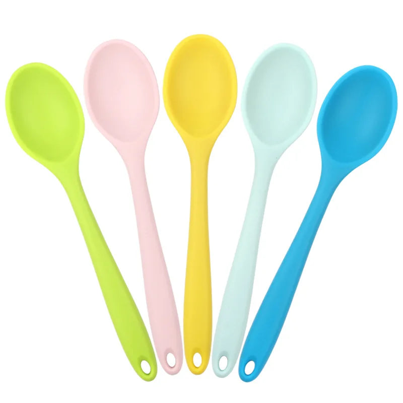 Silicone Spoon Integrated Rice Spoon Multicolor Silica Gel