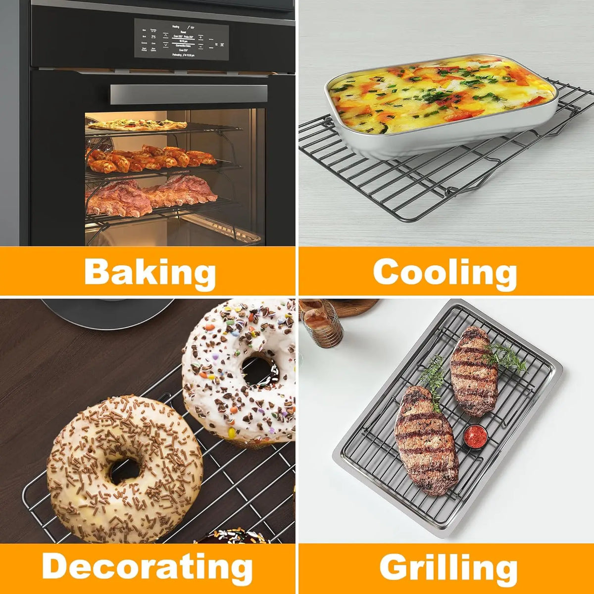 Stackable Cooling Rack Baking Tier Oven Safe Baking