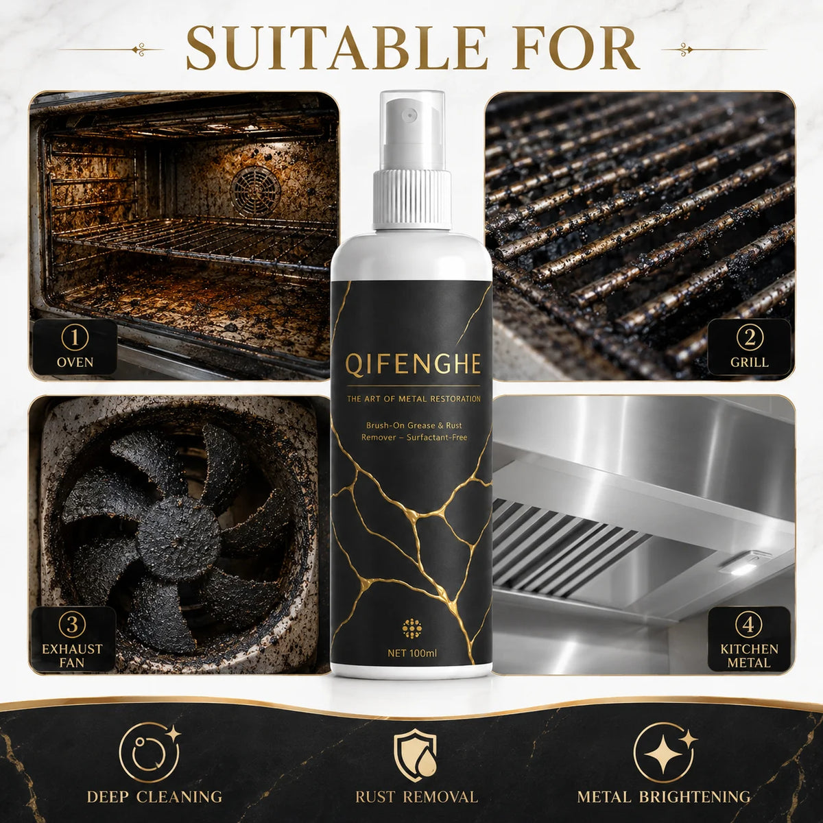 Qifenghe Heavy Grease Rust Remover 100ml Deep Cleaner
