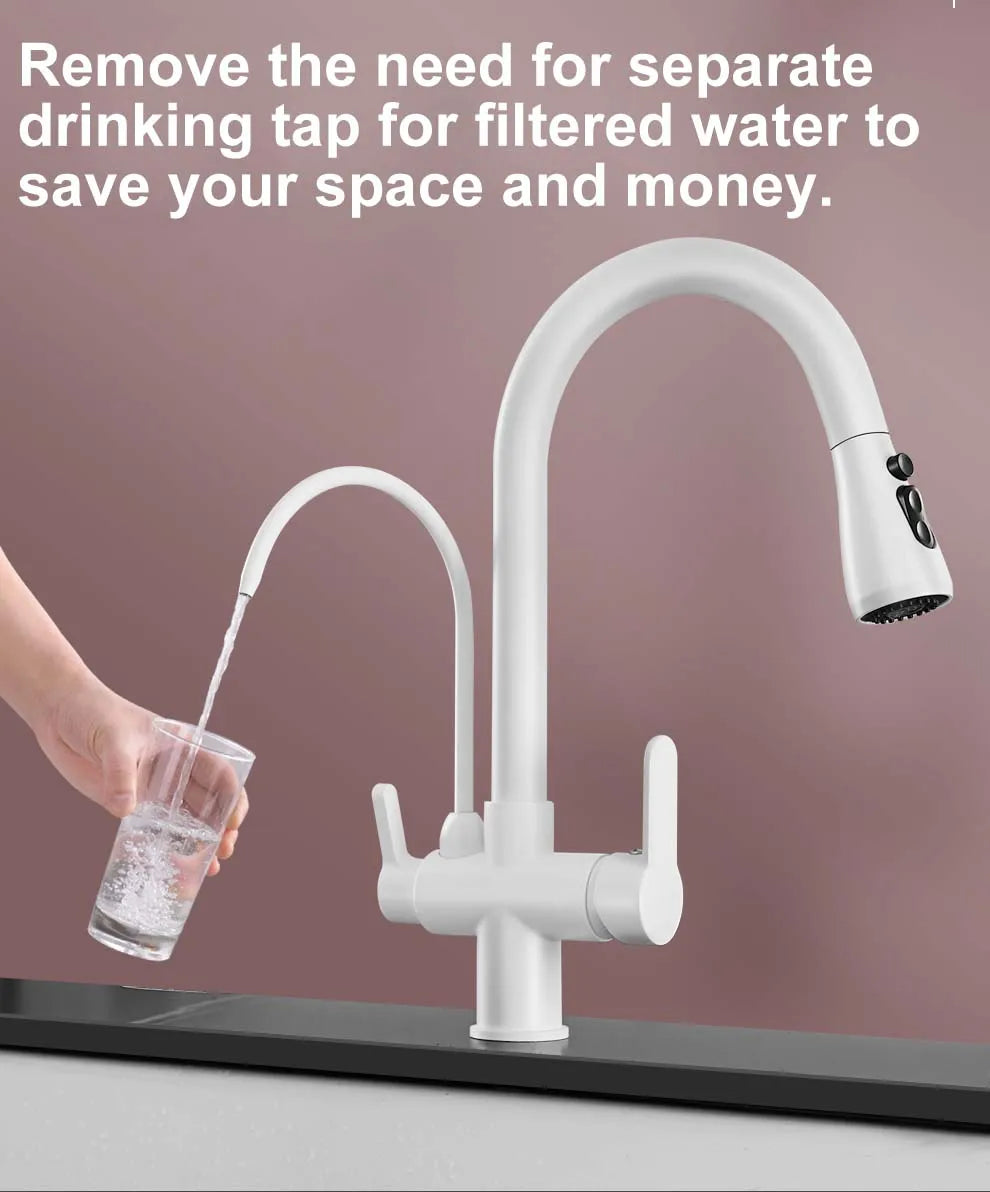 White Touch On Filter Faucets Ways Cold Pure
