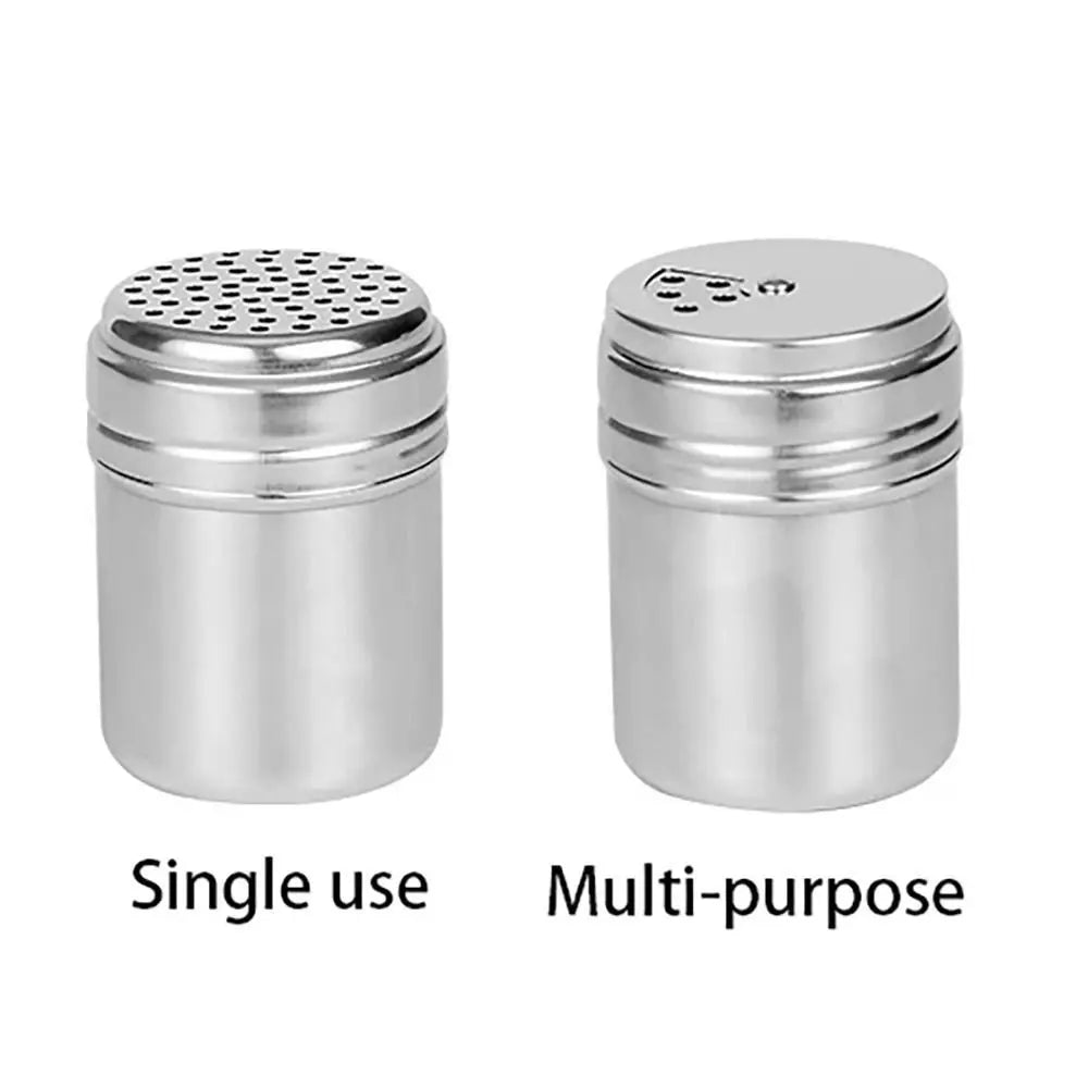 Stainless Steel Salt Sugar Bottle Rotating Cover Seasoning