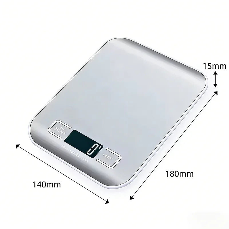 Digital Scale 10/5kg-1g Led Display Stainless Steel Panel