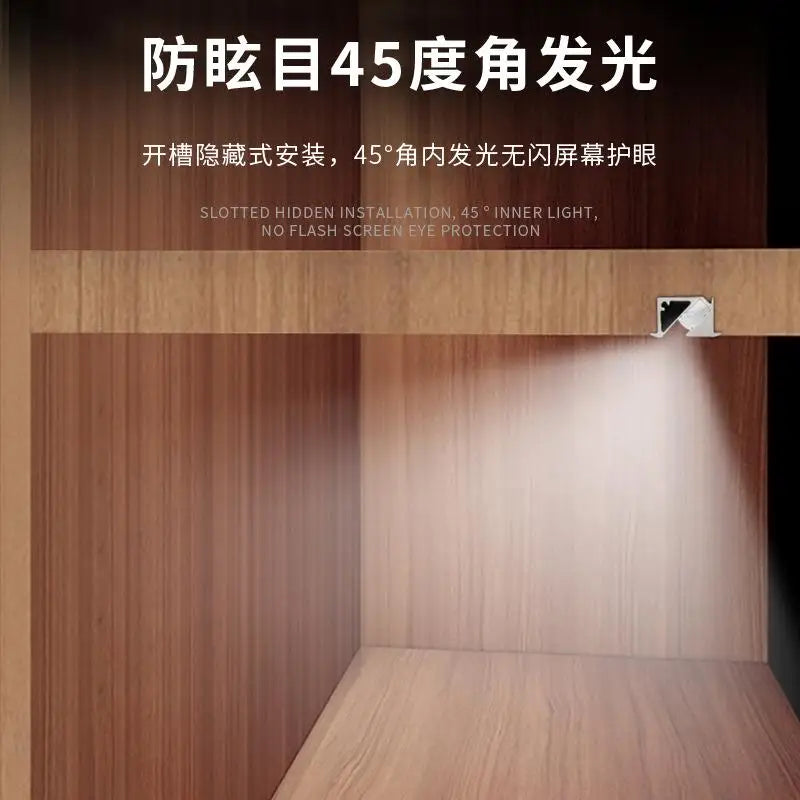 45degree Glowing Recessed Led Cabinet Light Aluminum Profile