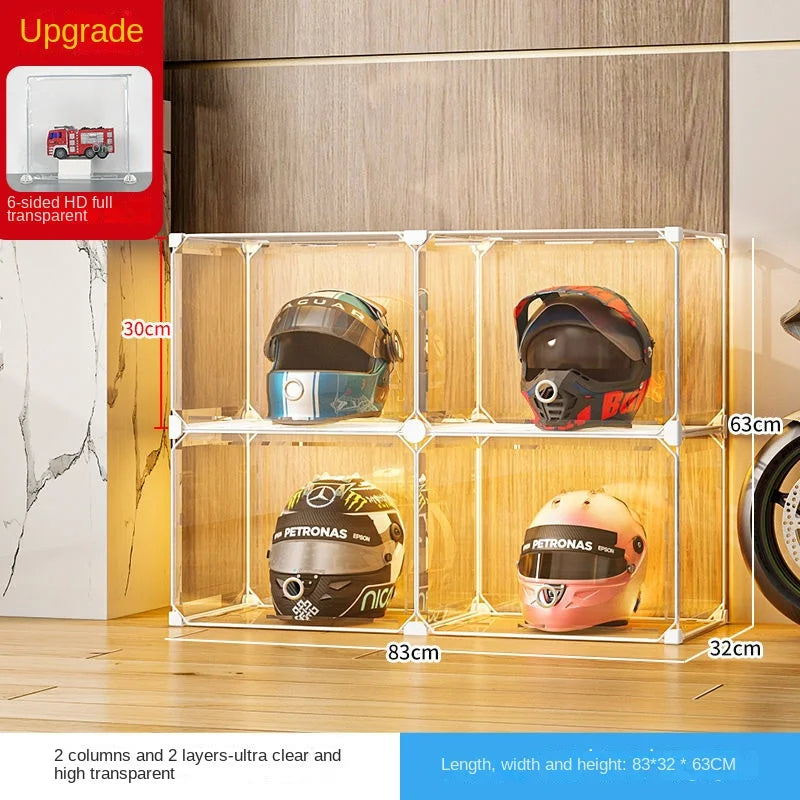 High Face Value Motorcycle Helmet Dustproof Storage Rack