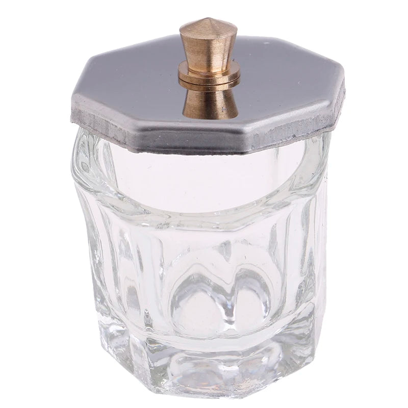 1xcosmetic Octagon Shaped Glass Dappen Dish Stainless Steel